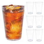 REALWAY 32 OZ Large Plastic Cups Reusable Glasses Drinking Set of 6，Clear Unbreakable Water Glasses, Stackable Drinking Glasses for Poolside Party Home Travel BPA-Free Dishwasher Safe,Freezer Safe