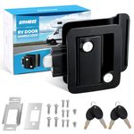 Kohree RV Travel Trailer Entry Door Lock with Paddle Deadbolt, Polar Black Trailer Door Latch Counter Security Lock with Longer Screws Fits Camper, Travel, Horse Trailer, Cargo Hauler