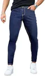GINITTO Mens Jeans Skinny Dress Jeans for Men Stretch Casual Denim Dark Blue 36