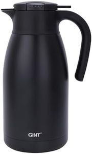 GiNT 1.9L / 64Oz Thermal Coffee Carafe, Insulated Stainless Steel Coffee Carafes for Keeping Hot/Double Walled Vacuum Thermos (Black)