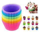 CONNECTWIDE® 12 Pcs Reusable Silicone Baking Cup Multicolor for Cupcake Muffin Non-Stick Art Mold Mini Cupcake/Muffin Mould Baking Cups Basics 12-Pieces Cake Decorating Frosting Icing Multicolor