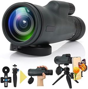 Telescope Monoculaire 10-30X50 HD, Czemo Telescope Monoculaire Puissant Étanche Zoom BAK4 Prisme et Revêtement Vert FMC avec Trepied pour Smartphone pour l'Observation des Oiseaux Concerts Chasse