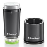 FoodSaver Handheld Cordless Food Vacuum Sealer Machine | with Charging Dock, 1 Vacuum Container and 10 Zipper Vacuum Bags | Black/Silver [VS1199]