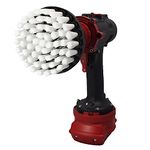 Kornely™ Premium Drill Brush, Extra Soft, White 10cm. Professional Power Scrubber. Doesn't Scratch Surfaces. Suitable for Carpet, Leather, Upholstery, Furniture, car Interior, Glass Cleaning