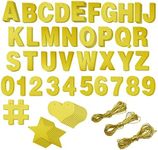 Bright Creations 130-Piece DIY Gold Glitter Make Your Own Banner Kit with Letters, Numbers, Symbols, and String for Birthdays, Weddings, and Party Supplies Decor (5-Inch Letters)