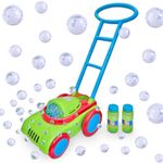 Bubble Mania Bubble Lawn Mower Toy - Friction Powered, No Batteries Required - Bubble Mower For Kids - Kids Garden Toys - Kids Toy Bubble Lawnmower - Toddler Outdoor Garden Toys For 2 Year Olds Plus