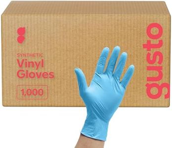 Comfy Package Synthetic Vinyl Disposable Gloves [Case of 1000] Powder & Latex Free, Non-Sterile, Blue Plastic Gloves for Cleaning, Food Prep & Household Use