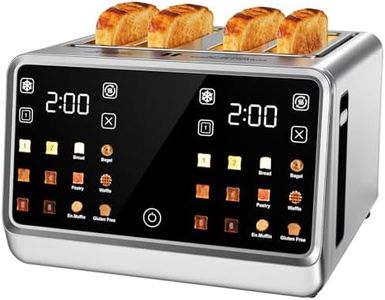 4-Slice Toaster, Dual-Zone Touchscreen 1800W, 6 Bread Mode, Extra-Wide Slot