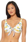 Jessica Simpson Women's Mix & Match Lemon Print Swimsuit Separates Bottom, Wire Bikini Top, 38D