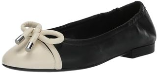 Vince Camuto Women's Maysa Ballet Flat, Black/Creamy, 7.5 UK