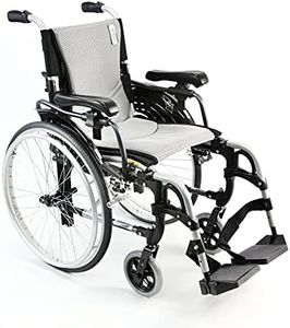 Karman Healthcare S-305 29 lbs Ultra Light Ergonomic Wheelchair with Removable Footrest and Quick Release Wheels Silver Color