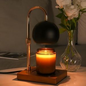 Cawalap Candle Warmer Lamp - Candle Warmers Timer with 2 Bulbs,Dimmer Wax Melt Candle Warmer,Gifts for Mom,Birthday Gifts for Women Birthday Unique, House Warming Gifts New Home Decor BlackGold