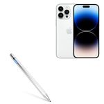 BoxWave Stylus Pen Compatible With Apple iPhone 14 Pro Max - AccuPoint Active Stylus, Electronic Stylus with Ultra Fine Tip for Apple iPhone 14 Pro Max - Metallic Silver