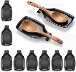 Herogo Stainless Steel Spoon Rest Set of 10 for Kitchen Stove Top, Large Cooking Utensil Spatula Ladle Holder with Square Bottom, Accessories for Kitchen Countertop, Heavy Duty, Dishwasher Safe
