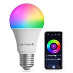 paul russells Smart LED GLS Bulb, 8.5W E27 Screw, Works with Amazon Alexa and Google Home Light Bulbs, 60W Energy Saving, No Hub Required, Multicolor, RGBCW 2700K-6500K Wi-Fi 2.4GHz Only, Pack of 1