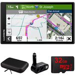 Garmin 010-02739-00 dezl OTR710 7" GPS Truck Navigator Bundle with Hard EVA 8" Case with Zipper, 32GB MicroSD Memory Card and Deco Gear Dual DC12V/24V Electronic Multifunction Car Socket