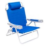 SunnyFeel Oversized Folding Beach Chair - 5 Position Recline to Lay Flat, Portable Backpack Style, 28" Extra Wide Seat with Cup Holder, Aluminum Frame for Beach Lounging & Outdoor Relaxation