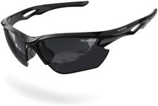 DEAFRAIN Sports Sunglasses Polarized for Men Women Cycling Running Fishing Driving Baseball Athletic Black Glasses UV400 Protection