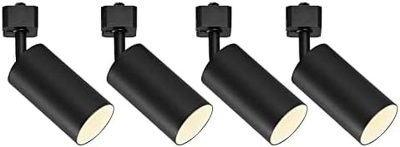 VANoopee GU10 Track Lighting Heads H Type Black LED Track Light Heads Compatible with Halo Style System, MR16 GU10 Base Adapter Ceiling Spot Light Fixture Direction Adjustable, Pack of 4, No Bulbs