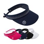 Surprizeshop Womens Golf Embellished Crystal Visor | Telephone Wire | Built in Magnet | Hand Enamelled 25mm Ball Marker | Rigid Peak | Multiple Colours | Golf Visor | Tennis Visor Navy