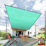 HIPPO - HDPE Fabric 85% Sun Blockage Rectangle Shade Sails With Polyester Band Reinforced Complete Protection From Sun & UV Rays Suitable For Car Parking, Outdoor, Garden, Patio Green Color (9.5FTX15FT) Pack of 1 Pc