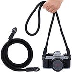 Camera Strap Climbing Rope Camera Shoulder Neck Strap for Micro Single, SLR, DSLR, Mirrorless Cameras, Black, 100 cm