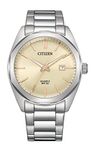 CITIZEN Stainless Steel Analog Gold Dial Men Watch-Bi5110-54B, Silver Band