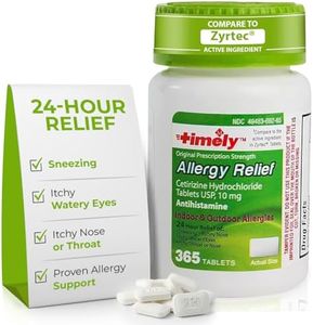 TIME-CAP LABS, INC. Timely Cetirizine HCl 10 Mg 365 Tablets - Compared to Zyrtec Active Ingredient Tablets – 24 Hour Allergy Relief from Sneezing, Runny Nose, Itchy Watery Eyes, Itchy Throat or Nose