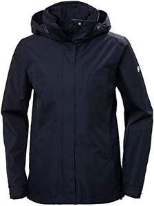 Helly-Hansen Women's Aden Waterproof Windproof Breathable Packable Hood Rain Coat Jacket, 597 Navy, XX-Large