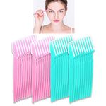 40 Pcs Eyebrow Razor Laicky Eye Brow Trimmer Shaver Facial Face Hair Remover Exfoliating Dermaplaning Tool Kit Stainless Steel Blades with Cap Eyebrow Shaper for Women Men Makeup (Pink Blue)