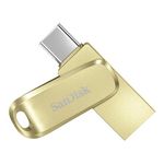 SANDISK Ultra Dual Drive Luxe Type-C 256GB, OTG, Upto 400MB/s, Pendrive, Gold, 5Y Warranty (SDDDC4-256G-I35GD)