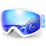 Kids Ski Goggles, Findway Snow Snowboard Goggles for Youth Junior Girls Boys Age 5 6 7 8 9 10 11 12 13 14 15 16, Over Glasses OTG Design, Non-Slip Strap, Anti-Fog, UV Protection, Helmet Compatible