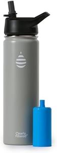 Clearly Filtered Water Bottle | Targets/Removes 200+ Contaminants, Double-Wall Insulated Stainless Steel, BPA/BPS Free, Phthalate Free, Filters Flouride Leads Chlorine (20oz, Sage Gray)