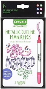6pc Crayola Signature Metallic Outline Markers Paint Crafts Kids/Children 8y+