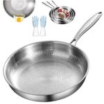 Titanium Hammered Pan Pro with Lid, 2025 Ultra-Durable Pure Nonstick Frying Pan, Scratch-Resistant Non Stick Titanium Nutri Pans, Even Heating Compatible Dishwasher Safe (No Lid, XL)