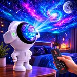 One94Store Astronaut Star Projector Light with 2×4W LED Power, 180° Wide-Angle Projection of Moon, Stars & Clouds, Bluetooth, Voice Activated & Flash Music Modes, Remote with 16.4ft Range, USB Powered
