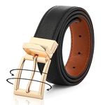 Monopa Reversible Leather Belt for Women - Two Color-in-One Belt for Jeans Dress Women Men Belt with Rotated Buckle(Brown/Black 45in (115cm))