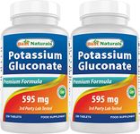 Best Naturals Potassium Gluconate 595 mg 250 Tablets (250 Count (Pack of 2))