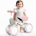 Hello-5ive Baby Balance Bike,Indoor Outdoor Toys Baby Ride On Bike No Pedals for 1-3 Year Old Boys Girls Kids Toddlers First Bike, Best Gift (white&pink&grey)