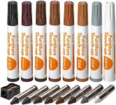 Katzco Furniture Repair Kit Wood Markers - 17 Pcs Set with Sharpener - Furniture Touch Up Markers for Floors, Bedposts, and Molding - Furniture Scratch Repair Markers - Wood Paint for Furniture