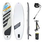 Hydro-Force SUP, Inflatable Stand Up Paddle Board, Complete Set with Kayak Conversion Kit 10ft