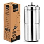 PANCA South Indian Filter Coffee Maker 200 ML,2-4 Cups Stainless Steel Coffee Maker, Drip Coffee Brewer, Madras Kaapi Kappi, Coffee Decoction Maker