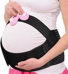 AUYAO Pregnancy Belly Band Maternity Belt Abdominal Binder Maternity Belt, Elastic Pregnancy Support Belt Adjustable Pregnancy Belly Band Pelvic Girdle Belt for Pregnancy Support(Black-M)