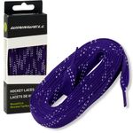 Winnwell Waxed Hockey Skate Laces - Ice Hockey & Roller Blade Skates Laces, Multiple Lace (Purple/White, 84")