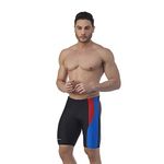 Champ I Poly Spandex I Men I Swim wear I Jammer I with Left Side 2 Cross Patches Red