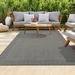 HomeArt Outdoor Rugs | Easy-Cleaning Indoor & Outdoor Area Rugs for Porch, Deck, Balcony, Garden, Picnic, Kitchen, Hallway | UV & Weather-Resistant Large Patio Rug Mats | Anthracite Cream 160 x 230 cm