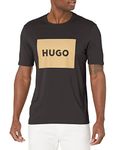 HUGO by Hugo Boss Men's Big Square Logo Short Sleeve T-Shirt, Coal, Medium