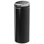 HOMCOM 50L Sensor Bin for Kitchen Waste Automatic Dustbin Motion Detection Dustbin Stainless Steel Rubbish Can with Bucket, Black