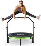B BCAN Rebounder Trampoline for Adults, 40'' Foldable Mini Trampoline, Adjustable Foam Handle & Upgraded Stability, Exercise Trampoline Indoor Workout, Max Load 330lbs