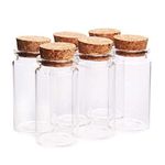 Danmu Art 6 pcs 100ml 47 mm x 90mm Glass Jars with Cork Stoppers Mini Glass Bottles Spice Jars Glass Storage Preserving Jars